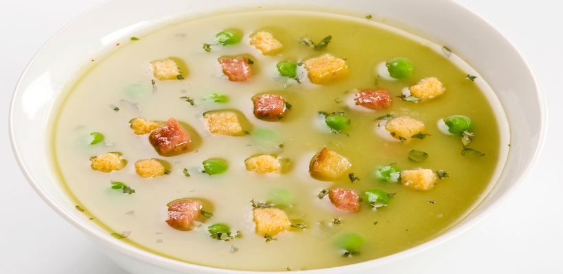 sopa de ervilha com bacon